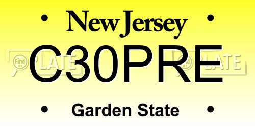 C30PRE New Jersey License Plate