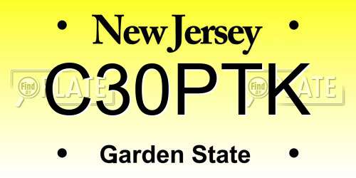 C30PTK New Jersey License Plate