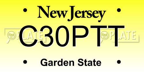 C30PTT New Jersey License Plate