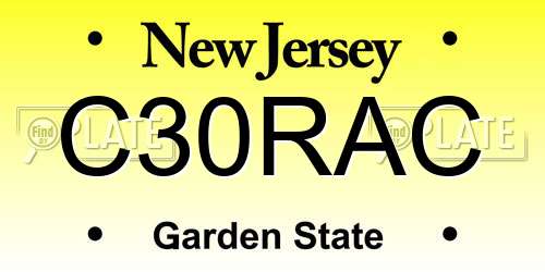 C30RAC New Jersey License Plate