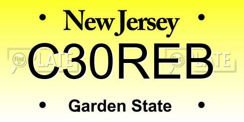 C30REB New Jersey License Plate