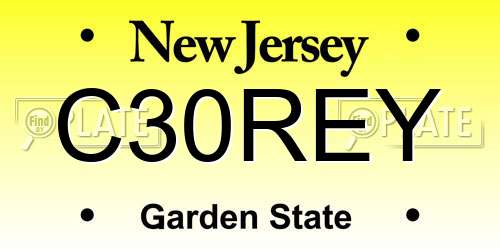 C30REY New Jersey License Plate