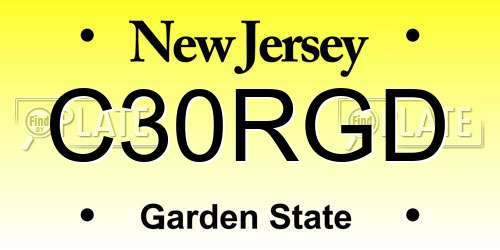 C30RGD New Jersey License Plate