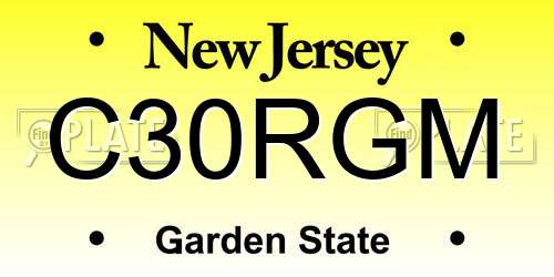 C30RGM New Jersey License Plate