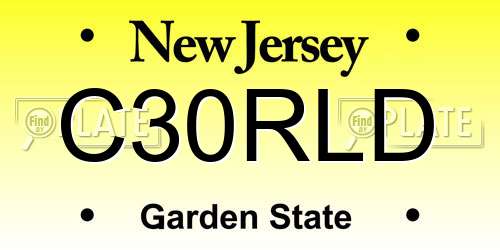 C30RLD New Jersey License Plate