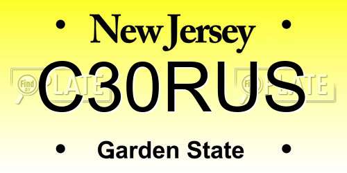 C30RUS New Jersey License Plate