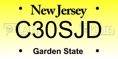 C30SJD New Jersey License Plate