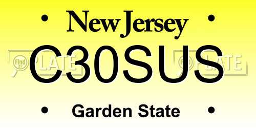 C30SUS New Jersey License Plate