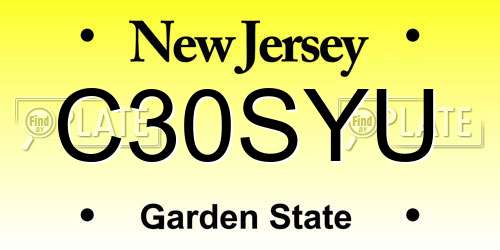 C30SYU New Jersey License Plate