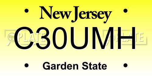 C30UMH New Jersey License Plate