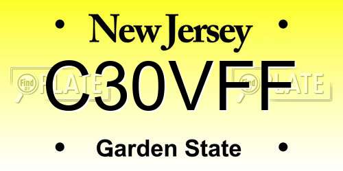 C30VFF New Jersey License Plate