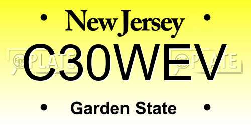 C30WEV New Jersey License Plate