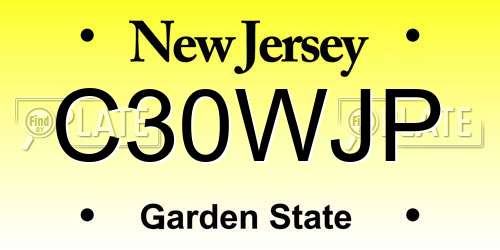C30WJP New Jersey License Plate