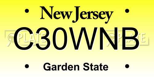 C30WNB New Jersey License Plate
