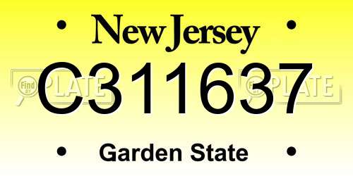 C311637 New Jersey License Plate