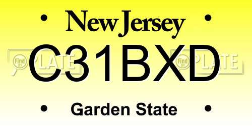 C31BXD New Jersey License Plate