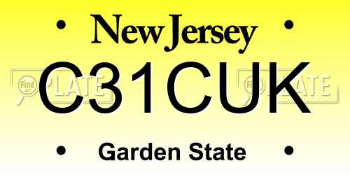 C31CUK New Jersey License Plate