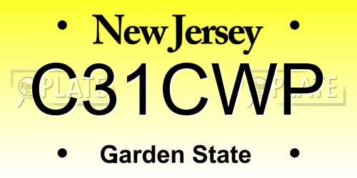 C31CWP New Jersey License Plate