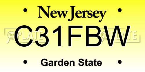 C31FBW New Jersey License Plate