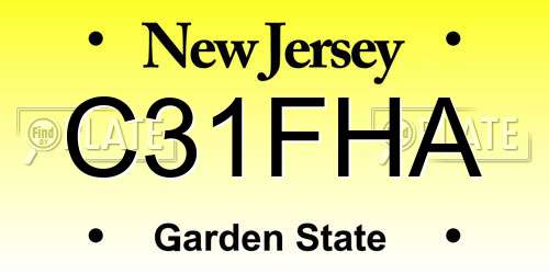 C31FHA New Jersey License Plate