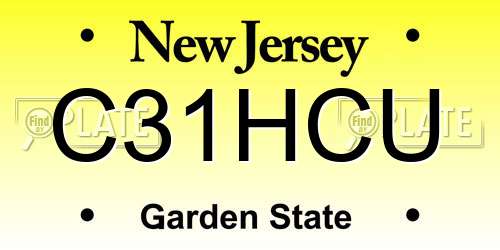 C31HCU New Jersey License Plate