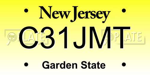 C31JMT New Jersey License Plate