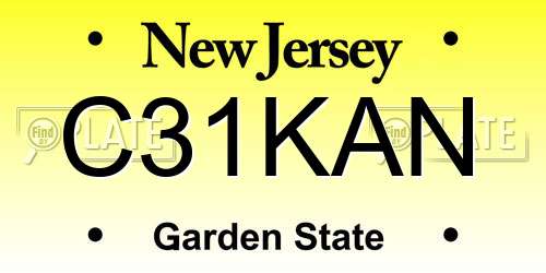 C31KAN New Jersey License Plate