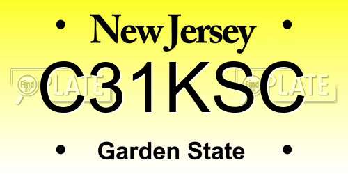 C31KSC New Jersey License Plate
