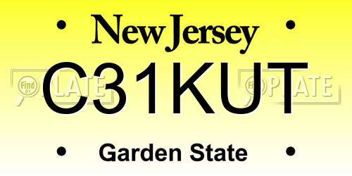 C31KUT New Jersey License Plate
