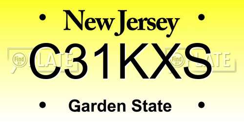 C31KXS New Jersey License Plate