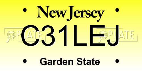 C31LEJ New Jersey License Plate