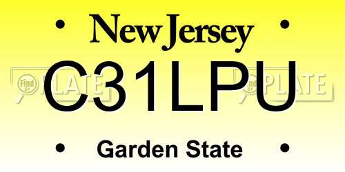 C31LPU New Jersey License Plate