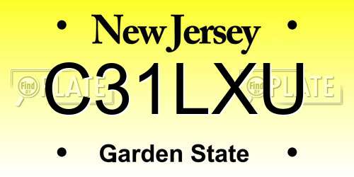 C31LXU New Jersey License Plate