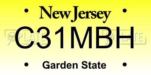 C31MBH New Jersey License Plate