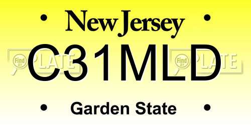 C31MLD New Jersey License Plate