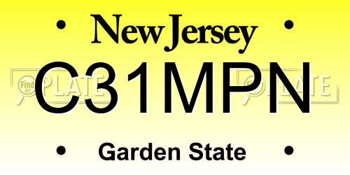 C31MPN New Jersey License Plate