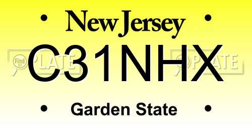 C31NHX New Jersey License Plate