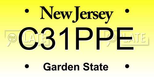 C31PPE New Jersey License Plate