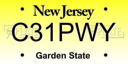C31PWY New Jersey License Plate