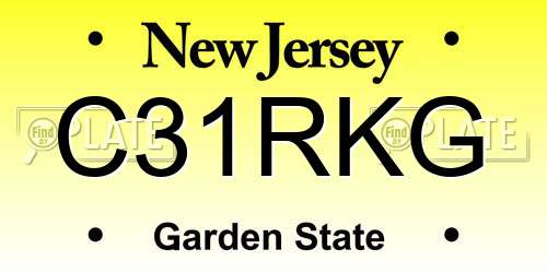 C31RKG New Jersey License Plate