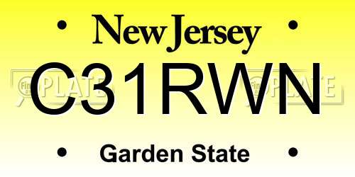 C31RWN New Jersey License Plate