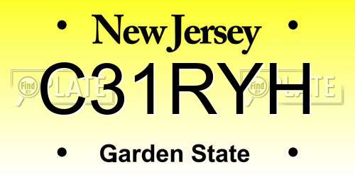 C31RYH New Jersey License Plate