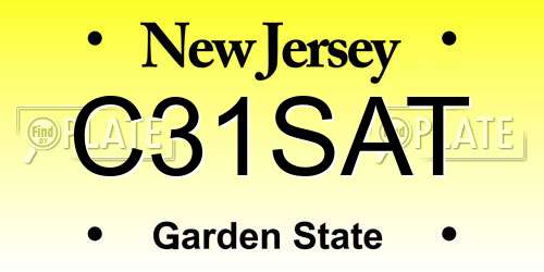 C31SAT New Jersey License Plate
