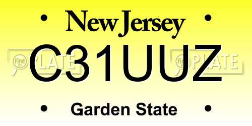 C31UUZ New Jersey License Plate