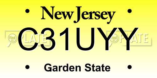 C31UYY New Jersey License Plate