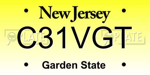 C31VGT New Jersey License Plate