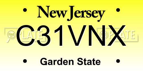 C31VNX New Jersey License Plate