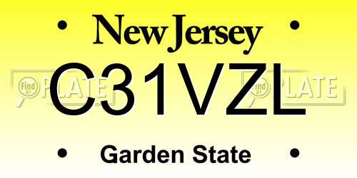 C31VZL New Jersey License Plate