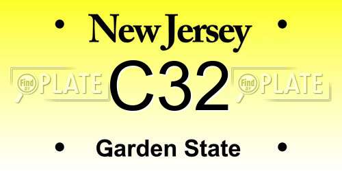 C32 New Jersey License Plate