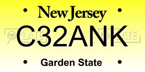 C32ANK New Jersey License Plate